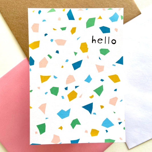 Terrazzo Print Hello Card