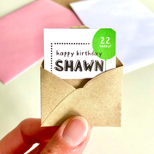 Tiny Personalised Birthday Card