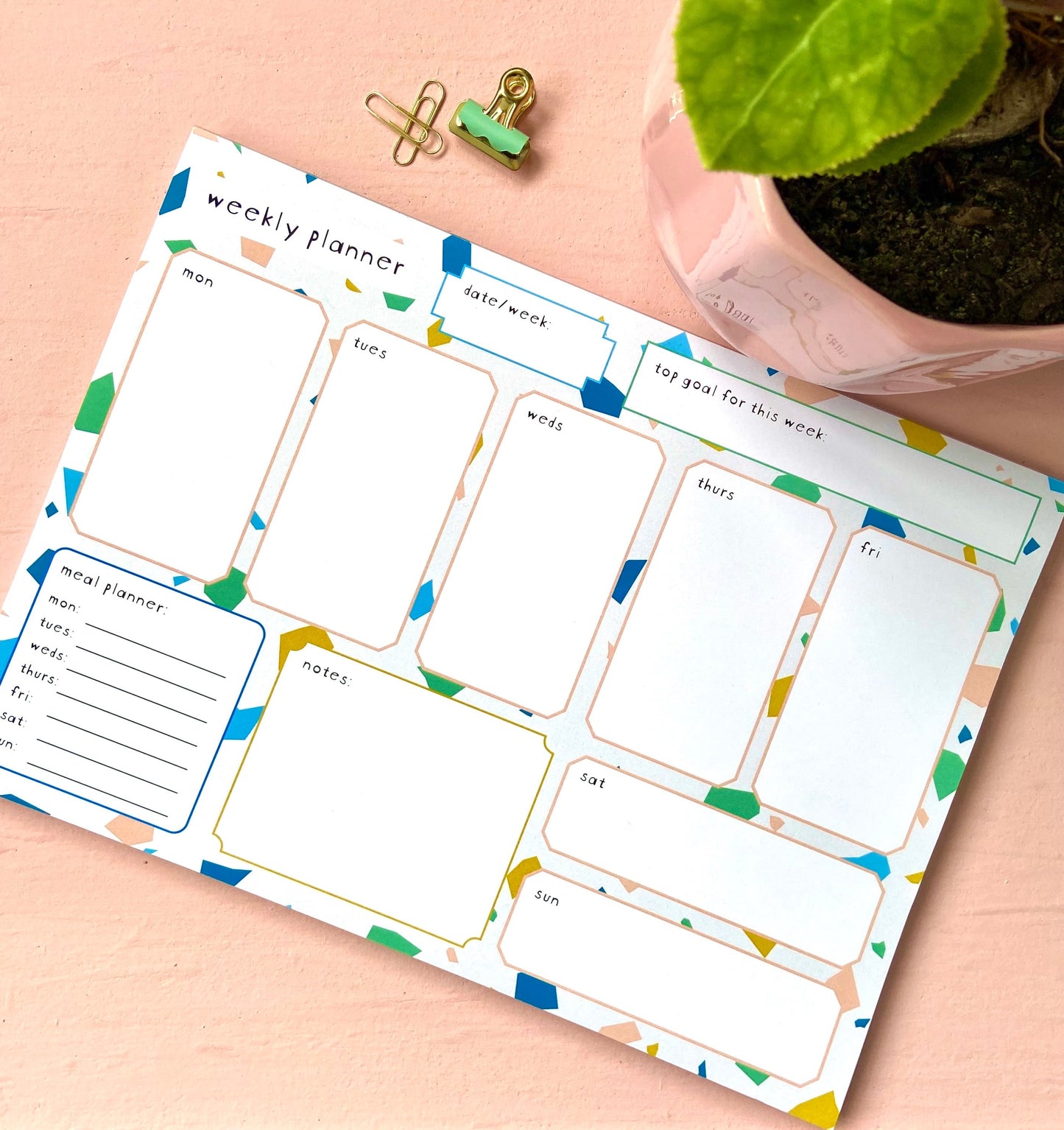Terrazzo Print A4 Weekly Planner