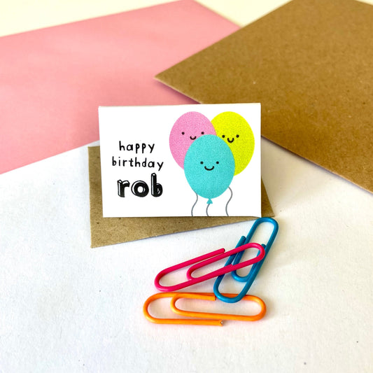Tiny Personalised Balloons Birthday Card