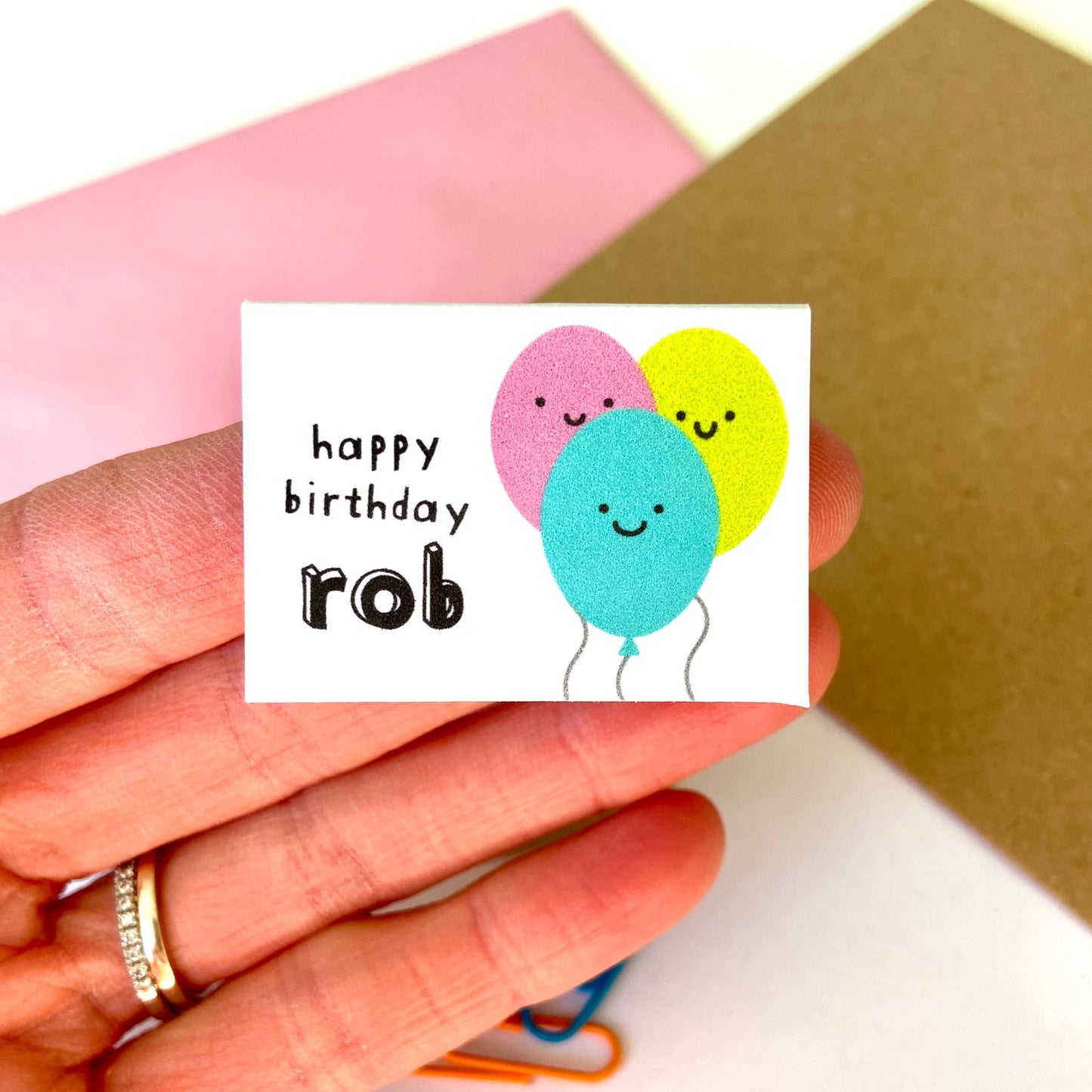 Tiny Personalised Balloons Birthday Card