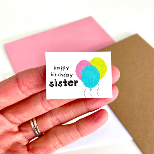 Tiny Sister Birthday Card