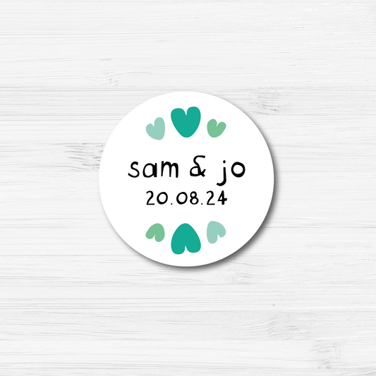40mm Personalised Wedding Stickers