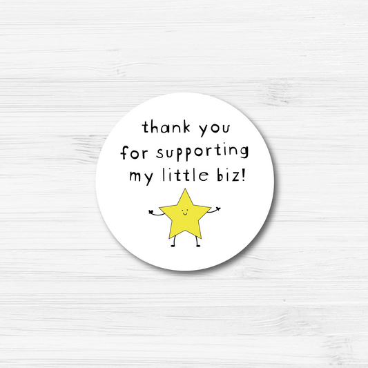 30mm Thank You For Supporting My Little Biz Stickers