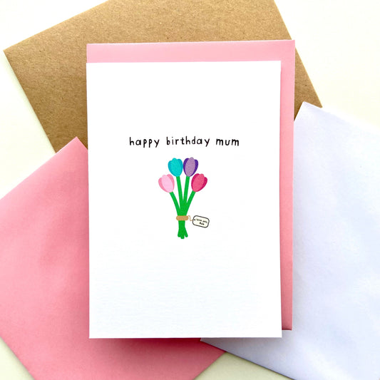 Happy Birthday Mum Flowers Card